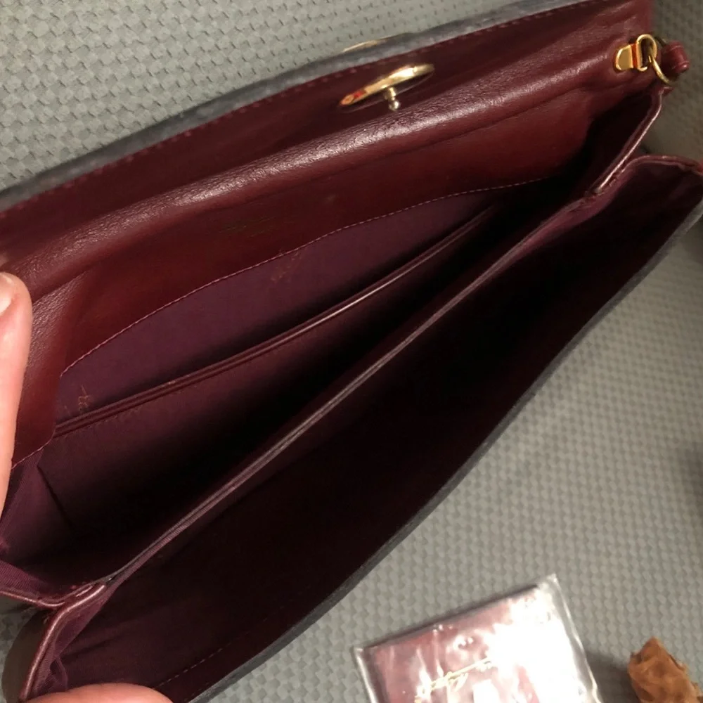 Vintage Etienne Aigner Burgundy/Brown Leather Shoulder Bag